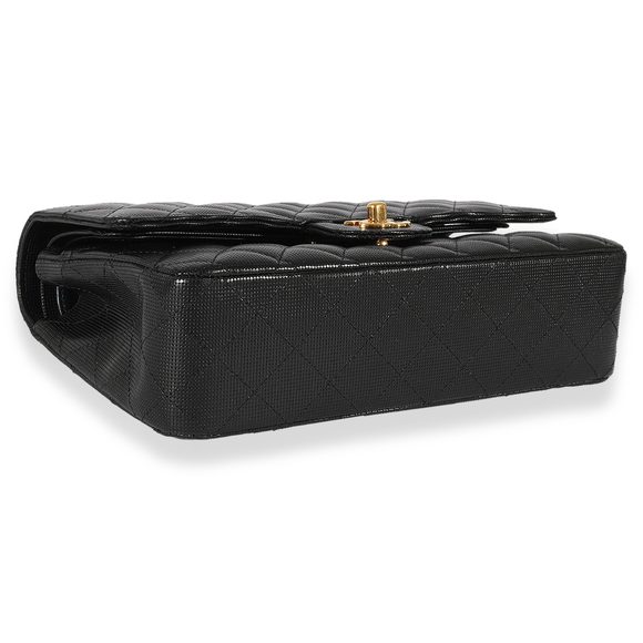 Chanel Black Quilted Perforated Lambskin Medium Classic Double Flap Bag - Picture 6 of 8